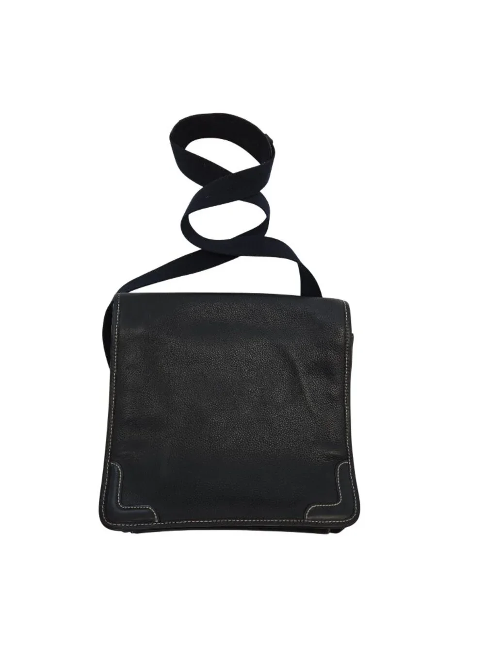 Brooks Brothers Pebble Leather Laptop Messenger Bag